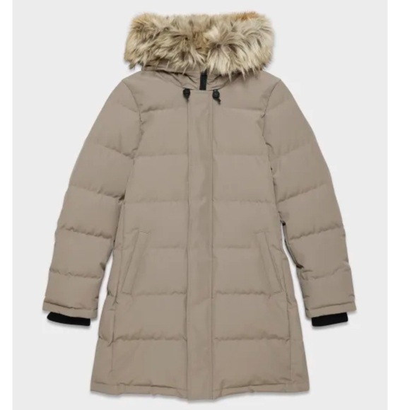 Aritzia Jackets & Blazers - Aritzia Beige Puffer Jacket with Faux Fur Hood